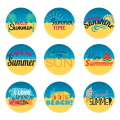 Miniatyrbilde 1 av 5: 180 stk Sommerklistremerker Sommerbasseng Runde Klistremerkersett Sommer