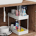 Miniatyrbillede 1 af 2: Sunrain Under Sink Organizer, Opbevaring under badeværelsesskab 2-trins Organizer Badeværelsesserie