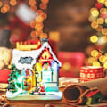 Miniatyrbild 4 av 5: Batteridrivet Julbyhus, LED-lampor, Högkvalitativ Resin Polyresin, Presentförpackning, Upplyst Hus för Vintersnöby