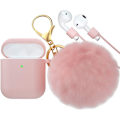 Pikkukuva 1 / 5: Airpod-kotelo, silikoninen kotelokansi turkispalloavaimenperällä yhteensopiva