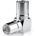 Miniatyrbillede 2 af 5: Set-top box adapter RF han til RF hun TV hun til han adapter 90 graders retvinklet albue f-hoved