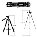 Miniatyrbild 2 av 6: Justerbart Höjd Stativ, Professionellt 143cm Stativ med Hållbar Konstruktion för Kamera DSLR, Snabbkopplingsplattor för Enkelt Kamerabyte, Bred