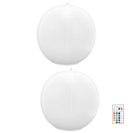Miniatyrbillede 5 af 5: 2 stk. LED Solcelled Flydende Boldlys med Fjernbetjening 16 Farver RGBW Dekorativ Lampe til Udendørs