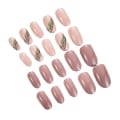 Miniatyrbild 4 av 5: Nagelkonst Falska Naglar Slit Nagel$mandelformad Diagonal Guldlinje Lotusrot Rosa Slit Nagel$falska Nagelplåster Nagelplåster