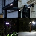 Miniatyrbild 4 av 5: Solcellslampa Utomhus Med Rörelsesensor, Vattentät Solcellslampa Utomhus Trådlös Utomhusbelysning Vägglampa För Trädgård, 2 Pack