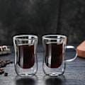 Miniatyrbilde 5 av 5: Dobbelt Isolerende Glass Kaffe Kanne, Klar Kaffe Kanne, 80ml, Isolerende Klar Kaffe Kanne for Cappuccino, Latte, Drikker, Espresso, (Uten Håndtak)