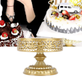Miniatyrbillede 2 af 5: Dessert Stativ Guld Kageholder Blonder Design Nem Montering Rund Godbid Display til Fest S