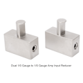 Miniatyrbilde 6 av 8: 2 stk Dobbel 1/0 Gauge til 1/0 Gauge Forsterker Inngang Reduserer Nikkelbelagt Aluminium Legering Høy Effekt for Bil Lyd