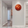 Miniatyrbild 4 av 6: Klocka i form av basketboll - väggklocka med tyst akrylverk