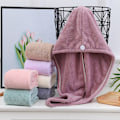 Miniatyrbillede 5 af 5: Mikrofiber Hårhåndklæde, Kvinder Absorberende Hurtigtørrende Hårhat