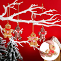 Miniatyrbild 3 av 5: Traditionella Dekorations Mini Pepparkaks Julgransprydnader, 24 Delar Flerfärgade Blandade Pepparkaksfigurer för DIY Dekor, Mjuk PVC Gummi