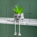 Miniatyrbillede 2 af 5: Sød udtrykssimulerende grøn plante bonsai kunstig pottet