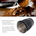 Miniatyrbilde 8 av 8: 58mm Kaffe Doseringkopp i Rustfritt Stål, Håndtak for Kaffemaskin, Mottak for Pulver med Silikonring, Svart