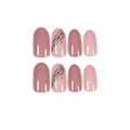 Miniatyrbild 2 av 5: Nagelkonst Falska Naglar Slit Nagel$mandelformad Diagonal Guldlinje Lotusrot Rosa Slit Nagel$falska Nagelplåster Nagelplåster