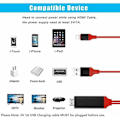 Miniatyrbild 3 av 5: Thsidne [Certifierad av Apple Mfi] Lightning till HDMI-adapter Röd