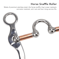 Miniatyrbilde 7 av 8: Heste Snaffle Bit Rustfritt Stål Rose Gullbelagt Heste Gag Løst Ring Utendørs Hage Dyrking Heste Munn Bit