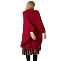 Miniatyrbillede 6 af 6: Dame Varmt Sjal Wrap Åben Front Poncho Kappe Farveblok