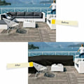 Miniatyrbild 3 av 5: Utomhusmöbelskydd för uteplats, L-format skydd 210D vattentätt hörngårdssoffa regnskydd