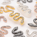Miniatyrbillede 3 af 5: Slangeformet Neglepynt med Rhinestones, til DIY Håndværk Neglekunst Dekorationer