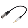 Pikkukuva 2 / 2: Kultapinnoitettu 3,5 mm Mono-uros - 3-napainen XLR-uros PVC-ulkokuori Sinkkiseoskuori Adapteri Kaapeli 0,3 m