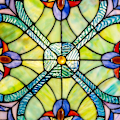 Pikkukuva 6 / 7: 10 Tuuman Korkea Stained Glass -Aurinkokoukku Ikkunapaneeli Sininen Keltainen