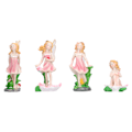 Miniatyrbilde 2 av 8: 4 stk Fe-pynt Resin Fe-statue Miniatyrfigurer for Hagegårdsporter