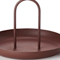 Miniatyrbilde 5 av 5: Serveringsbrett i metall, rund, bærbar, bordplateoppbevaringsbrett, enkel moderne stil med håndtak, rød