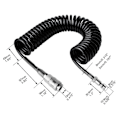 Miniatyrbillede 6 af 8: Tilbageføringsslange til lufttryk - Holdbar, Fleksibel, Letvægts, Spiralformet til Bil og Motorcykel 5m/16.4ft