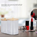 Miniatyrbillede 4 af 5: Makeup Pads Bomuldsboldkrukke Kosmetiske Værktøjer Transparent Opbevaringsboks Vare Organiser med Bambuslåg