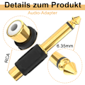 Pikkukuva 3 / 5: 4 kpl audio-sovitinta 6,35 mm kullattua