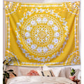Pikkukuva 1 / 7: Valkoinen boheemi seinävaate, Mandala-kukallinen mitali H
