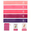 Miniatyrbild 3 av 4: 1 st - Elastiskt band Fitness Resistance Band - Silikon Rosa Gradient 5-delad set + Styrkemarkering + Instruktionsmanual + Väska + Färglåda