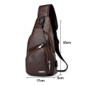 Miniatyrbilde 2 av 5: Kvinners crossbody-veske, menns crossbody-veske, brystveske, med USB