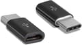 Svart 6st Micro USB till USB-C konverteringshuvud Typ Android Konverterare