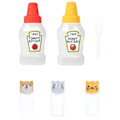 Miniatyrbild 1 av 5: Mini plastbehållare för sojasås, klämflaskor för salladsdressing, bärbara såsbehållare