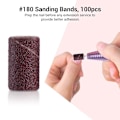 Miniatyrbild 4 av 9: 100 st professionella slipband för nagelvård 180 grit fil slipbit set för nagelborrmaskiner