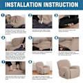 Miniatyrbild 5 av 5: Elastisk Recliner Soffa Överdrag Fåtölj Soffa Överdrag Ren Färg Mjuk Stolsöverdrag