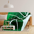 Miniatyrbilde 4 av 5: Kastteppe for sofa, grønt bladformet, supermyk plysjflanell, komfortabel, tykke tepper og pledd, dekorativt for sofa, seng, 150 x 220 cm