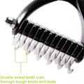 Miniatyrbilde 5 av 7: Dematting Comb Pet Dematting Comb/Rake Dobbeltsidig 6 + 11 Tenner, Profesjonell Underull Pels Stell Rake Knot Cutter for Katter & Hunder