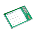 Miniatyrbillede 5 af 5: Solcelledrevet lommeregner med touchskærm, 8-cifret LCD-display, bærbar transparent lommeregner til kontor, skole og hjem, grøn
