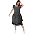 Miniatyrbilde 4 av 5: Retro Justerbar Rufflet Forkle med Lommer, Small til Plus Size L