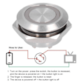 Miniatyrbillede 7 af 8: 5 stk. Momentane Trykknapsbrytere Metal Auto Reset Ultra Tynd Vandtæt med LED 19mmDC3~6V Gul