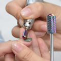 Miniatyrbild 5 av 8: 7 st nagelborrbitar för akrylnaglar, professionellt litet nagelborrbitset i volframkarbid för gelnaglar och nagelband
