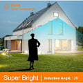 Miniatyrbild 3 av 5: Superstark LED-strålkastare för utomhusbruk, rörelsesensor säkerhetsbelysning med förbättrad detektering, energieffektiv strålkastare för uteplatser och väggar