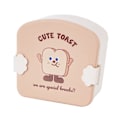 Miniatyrbild 1 av 5: Khaki Toast Pattern Lock Barn För Barn Bento Box Cartoon Look Divider Matlåda Skola Bärbar Lunch Förvaring Låda