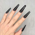 Miniatyrbillede 5 af 6: 24 stk. Dyb Nude Ren Farve Ballerina Lang Kiste Glansende Falske Negle Tryk på Negle Falske Spidser Manicure til Kvinder og Piger