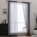 Miniatyrbilde 1 av 7: Voile Gardin Transparent Gardin i Ensfarget Stangedesign