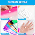 Miniatyrbillede 4 af 5: A4 Dokumentmappe, Pakke med 12, Premium Transparent Dokumentmappe, Plastik med Trykknap, Udvidbar Vandafvisende Dokumentmappe, 6 Farver