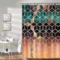 Miniatyrbild 5 av 8: Duschdraperi 180 x 180 cm Grå Marmor Geometriska Duschdraperier