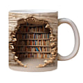 Miniatyrbillede 1 af 5: 3D Bogreol Kops, Biblioteks Bogreol Kops, Kreativ Rumdesign Multifunktionelle Kopper Sjove Nyhed Unikke Keramiske Kaffe Kopper